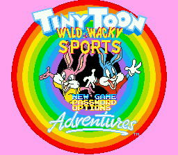Tiny Toon Adventures title screen for Super Famicom